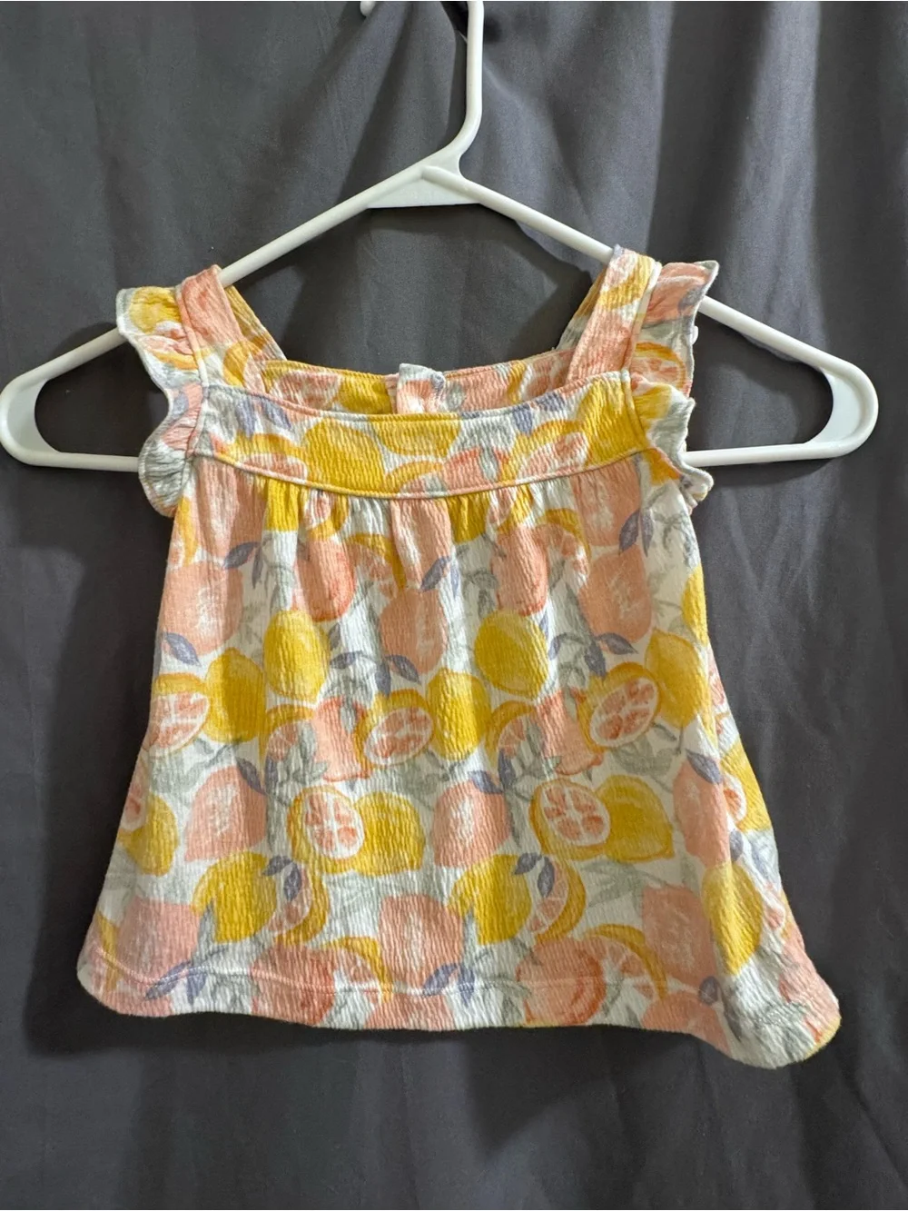 Carter's Peach & Yellow Fruit Print Girls Tank Top